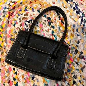 Small, black leather purse
